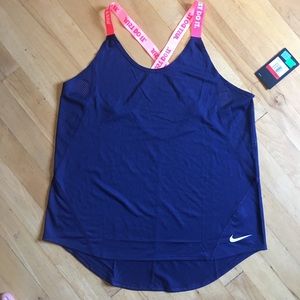 Nike Dri-Fit Blue and Pink Strappy Training Tank